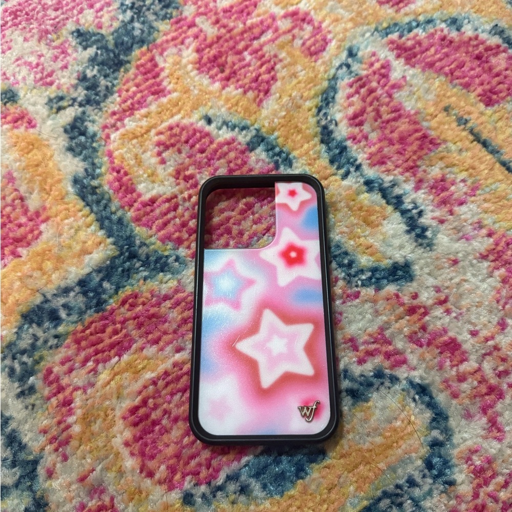 iPhone 14 Pro Wildflower Starry Pink and White Phone Case